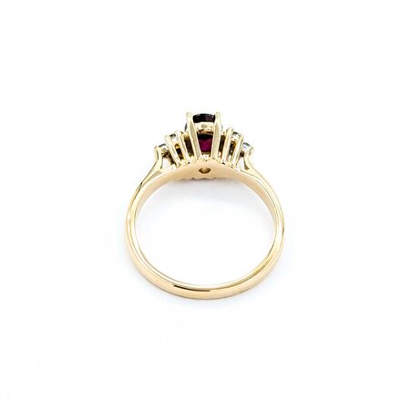 Ring .06ctw Round Diamonds .83ct Ruby 14ky 7mm Sz6.5 3.54g 225010070