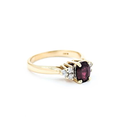 Ring .06ctw Round Diamonds .83ct Ruby 14ky 7mm Sz6.5 3.54g 225010070