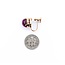 Earrings Mid-Century Screwback 10x8mm Star Rubies 14ky 16.5x9.5" 6.5g 225010096