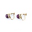 Earrings Mid-Century Screwback 10x8mm Star Rubies 14ky 16.5x9.5" 6.5g 225010096