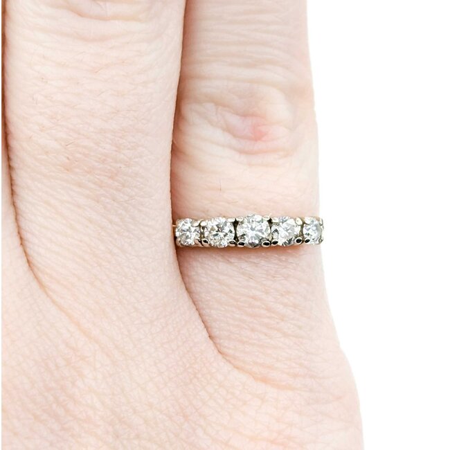 Ring 5 Stone .36ctw Round Diamonds 14ky Sz4.5 1.5g 225010113