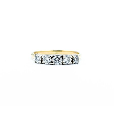 Ring 5 Stone .36ctw Round Diamonds 14ky Sz4.5 1.5g 225010113