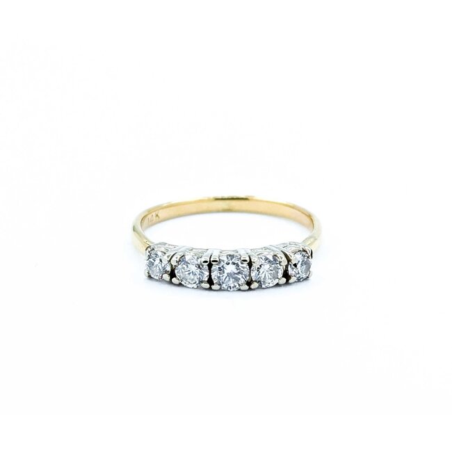 Ring 5 Stone .36ctw Round Diamonds 14ky Sz4.5 1.5g 225010113