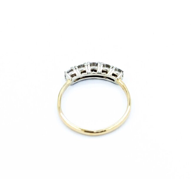 Ring 5 Stone .36ctw Round Diamonds 14ky Sz4.5 1.5g 225010113