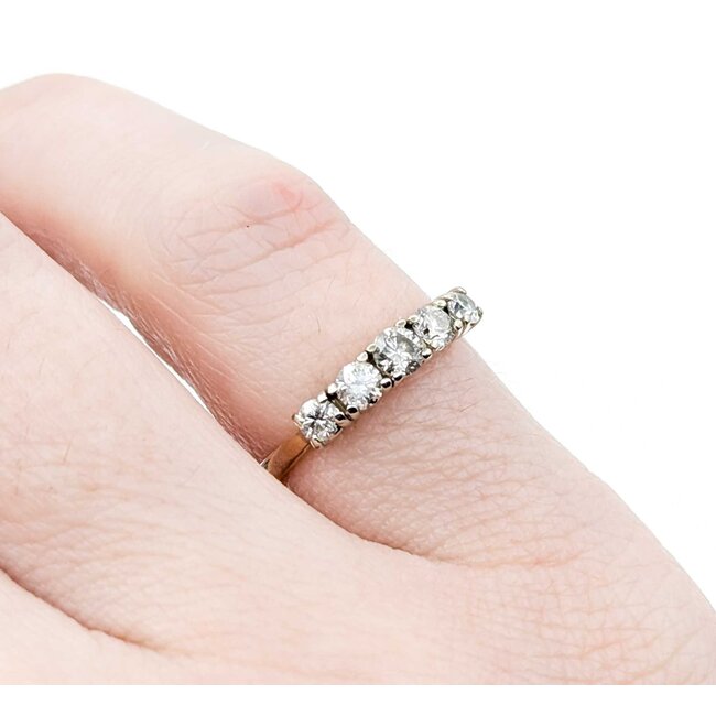 Ring 5 Stone .36ctw Round Diamonds 14ky Sz4.5 1.5g 225010113