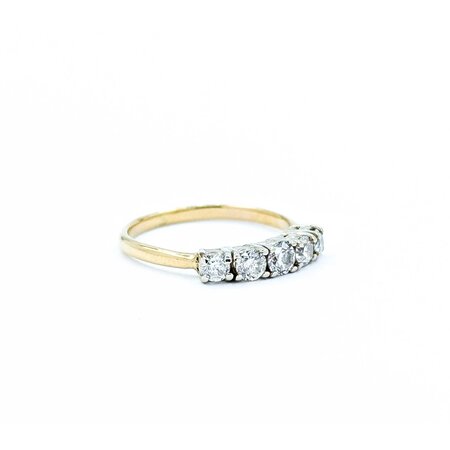 Ring 5 Stone .36ctw Round Diamonds 14ky Sz4.5 1.5g 225010113
