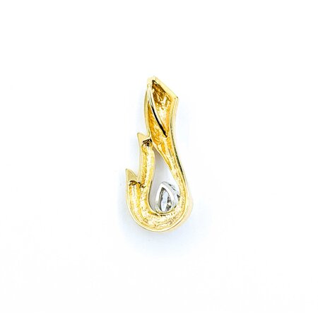 Pendant Freeform .52ct Pear Diamond 14ky 30x11mm 4.2g 225010129