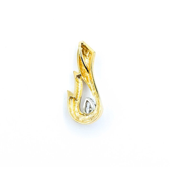 Pendant Freeform .52ct Pear Diamond 14ky 30x11mm 4.2g 225010129
