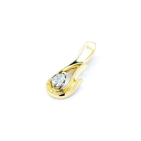 Pendant Freeform .52ct Pear Diamond 14ky 30x11mm 4.2g 225010129
