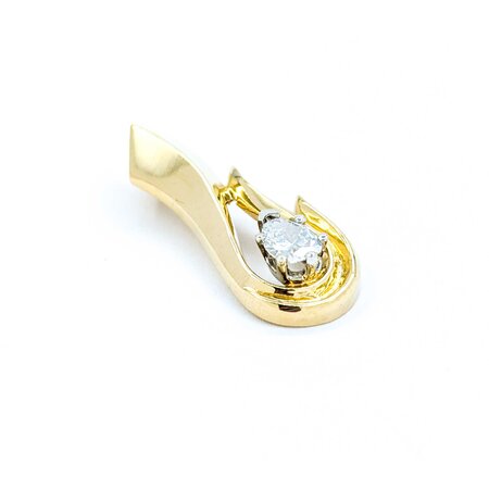 Pendant Freeform .52ct Pear Diamond 14ky 30x11mm 4.2g 225010129