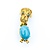 Brooch Intellectual Dog 18x13mm Turquoise 18ky 1.9x.6" 11.92g 225010088