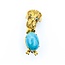 Brooch Intellectual Dog 18x13mm Turquoise 18ky 1.9x.6" 11.92g 225010088