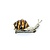 Brooch Mid-Century Snail .02ctw Rubies 18kw 1.5x.7" 9.02g 225010098