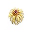 Brooch Flower Design .85ctw Rubies 18ky 1.75x1.55" 18g 225010076