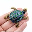 Brooch Sea Turtle Blue & Green Enamel 14ky 2.25x1.75" 18.2g 225010090