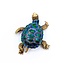 Brooch Sea Turtle Blue & Green Enamel 14ky 2.25x1.75" 18.2g 225010090