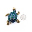 Brooch Sea Turtle Blue & Green Enamel 14ky 2.25x1.75" 18.2g 225010090