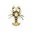 Brooch Mid-Century, Lobster .14ctw Rubies 18ky 1.6x1.25" 9.5g 225010102