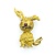 Brooch Mid-Century Whimsical Rabbit .04ctw Round Diamonds .08ct Ruby 18ky 1.75x1.25" 10.27g 225010097
