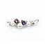 Brooch Bar  .25ctw Round Diamonds 7-8.5mm Pearl 4ctw Tourmaline, Amethyst, Aquamarine 14ky 2.1x.6" 10.68g 225010092