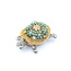Brooch Tortoise .61ctw Round Diamonds 2mm Turquoise Beeds 14ktt 1.75x1.25" 19.71g 225010103
