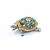 Brooch Tortoise .61ctw Round Diamonds 2mm Turquoise Beeds 14ktt 1.75x1.25" 19.71g 225010103
