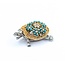 Brooch Tortoise .61ctw Round Diamonds 2mm Turquoise Beeds 14ktt 1.75x1.25" 19.71g 225010103