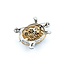 Brooch Tortoise .61ctw Round Diamonds 2mm Turquoise Beeds 14ktt 1.75x1.25" 19.71g 225010103