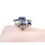  Ring .78ctw Round & Marquise Diamonds 1.99ct GIA Unheated Sapphire 1.60ctw Accent Sapphires 14kw .75x.55" Sz6 5.74g 225010054