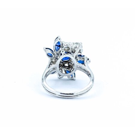 Ring .78ctw Round & Marquise Diamonds 1.99ct GIA Unheated Sapphire 1.60ctw Accent Sapphires 14kw .75x.55" Sz6 5.74g 225010054