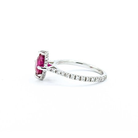 Ring Burma Orgin .18ct Round Diamonds 1.66ct GRS Unheated Ruby 18kw 10x9mm Sz5 2.71g 225010068