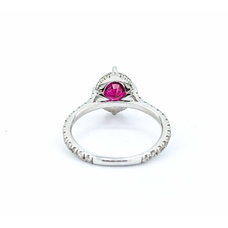 Ring Burma Orgin .18ct Round Diamonds 1.66ct GRS Unheated Ruby 18kw 10x9mm Sz5 2.71g 225010068