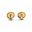 Earrings Mid-Century, Omegaback Stud 10x8mm Turquoise 14ky .6x.5" 5.34g 225010101
