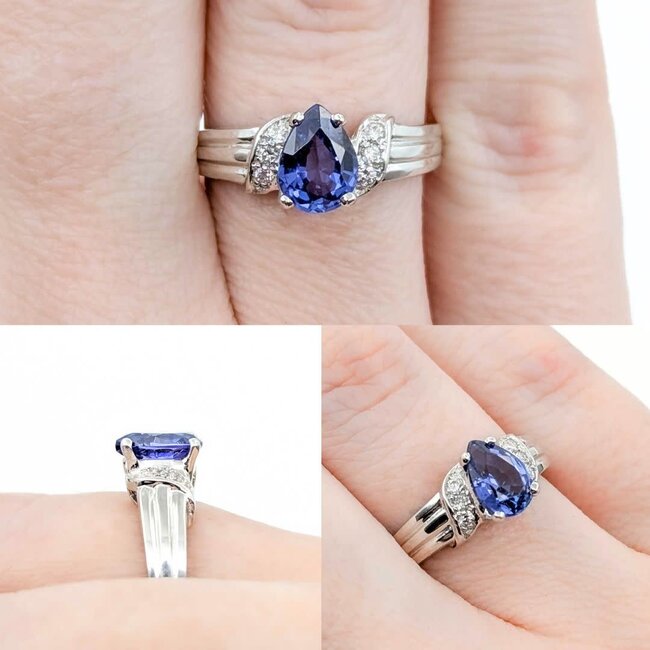 Ring .06ctw Round Diamonds 1.06ct Blue Tanzanite 14kw Sz6.5 2.99g 225010104