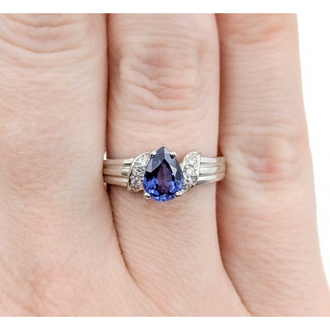 Ring .06ctw Round Diamonds 1.06ct Blue Tanzanite 14kw Sz6.5 2.99g 225010104