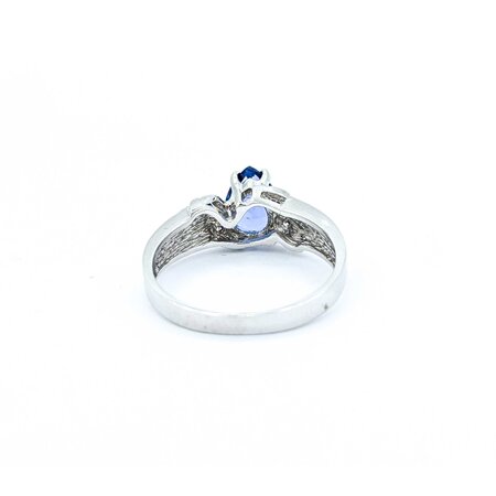 Ring .06ctw Round Diamonds 1.06ct Blue Tanzanite 14kw Sz6.5 2.99g 225010104