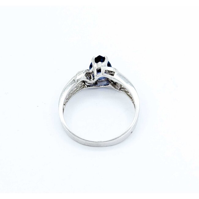 Ring .06ctw Round Diamonds 1.06ct Blue Tanzanite 14kw Sz6.5 2.99g 225010104