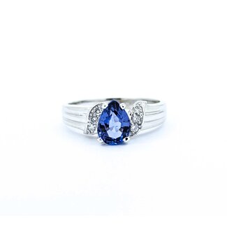Ring .06ctw Round Diamonds 1.06ct Blue Tanzanite 14kw Sz6.5 2.99g 225010104
