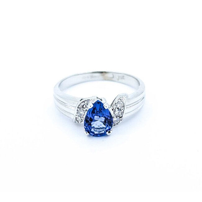 Ring .06ctw Round Diamonds 1.06ct Blue Tanzanite 14kw Sz6.5 2.99g 225010104