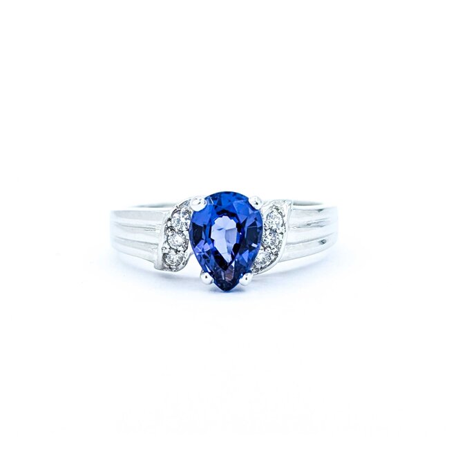 Ring .06ctw Round Diamonds 1.06ct Blue Tanzanite 14kw Sz6.5 2.99g 225010104