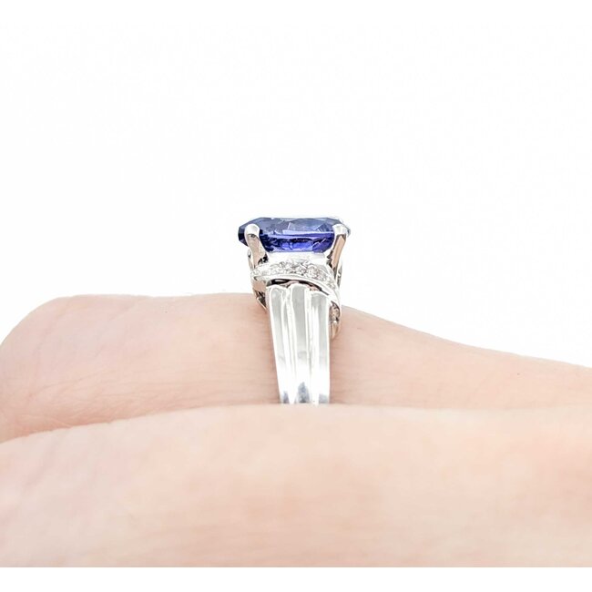 Ring .06ctw Round Diamonds 1.06ct Blue Tanzanite 14kw Sz6.5 2.99g 225010104