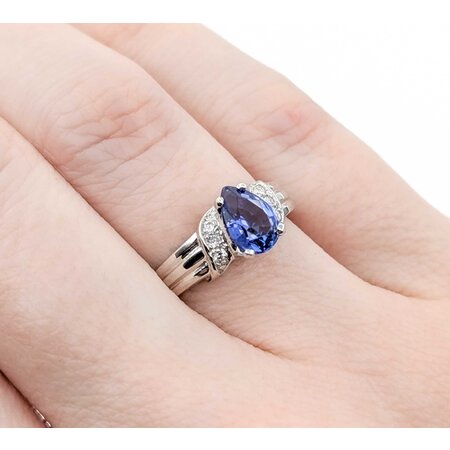 Ring .06ctw Round Diamonds 1.06ct Blue Tanzanite 14kw Sz6.5 2.99g 225010104