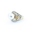 Ring Milgrain .65ctw Round & Marquise Diamonds 11mm Pearl 18tt .6" Sz7.25 8.31g 225010059