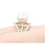 Ring Milgrain .65ctw Round & Marquise Diamonds 11mm Pearl 18tt .6" Sz7.25 8.31g 225010059