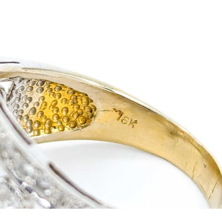 Ring Milgrain .65ctw Round & Marquise Diamonds 11mm Pearl 18tt .6" Sz7.25 8.31g 225010059