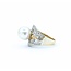 Ring Milgrain .65ctw Round & Marquise Diamonds 11mm Pearl 18tt .6" Sz7.25 8.31g 225010059