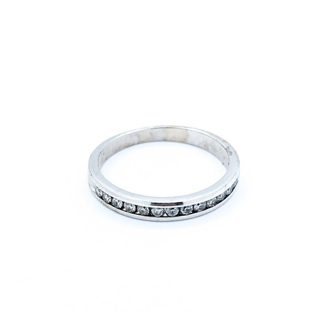 Ring Channel Set .25ctw Round Diamonds 14kw 3mm sz7.5 2.5g 225010050