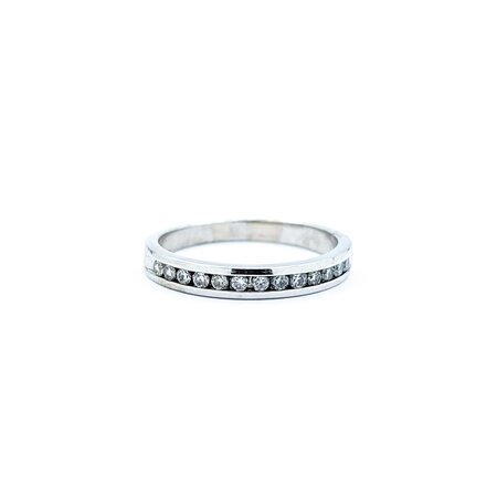 Ring Channel Set .25ctw Round Diamonds 14kw 3mm sz7.5 2.5g 225010050