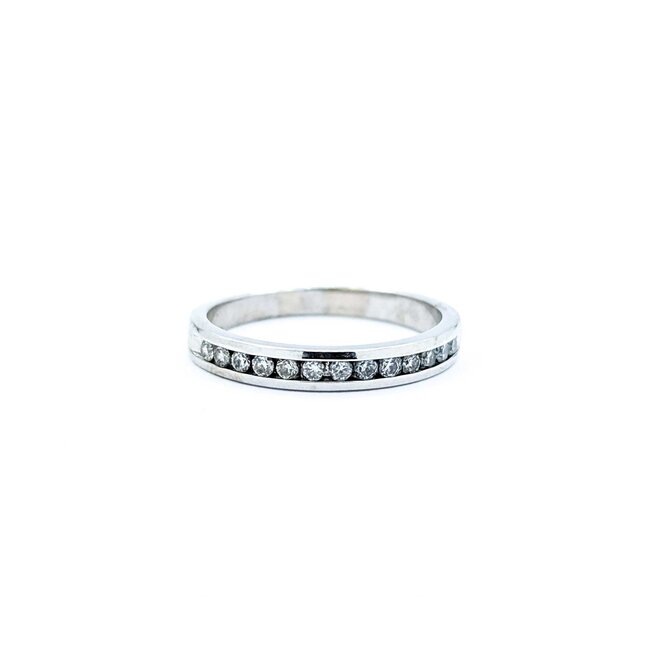 Ring Channel Set .25ctw Round Diamonds 14kw 3mm sz7.5 2.5g 225010050