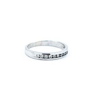 Ring Channel Set .25ctw Round Diamonds 14kw 3mm sz7.5 2.5g 225010050
